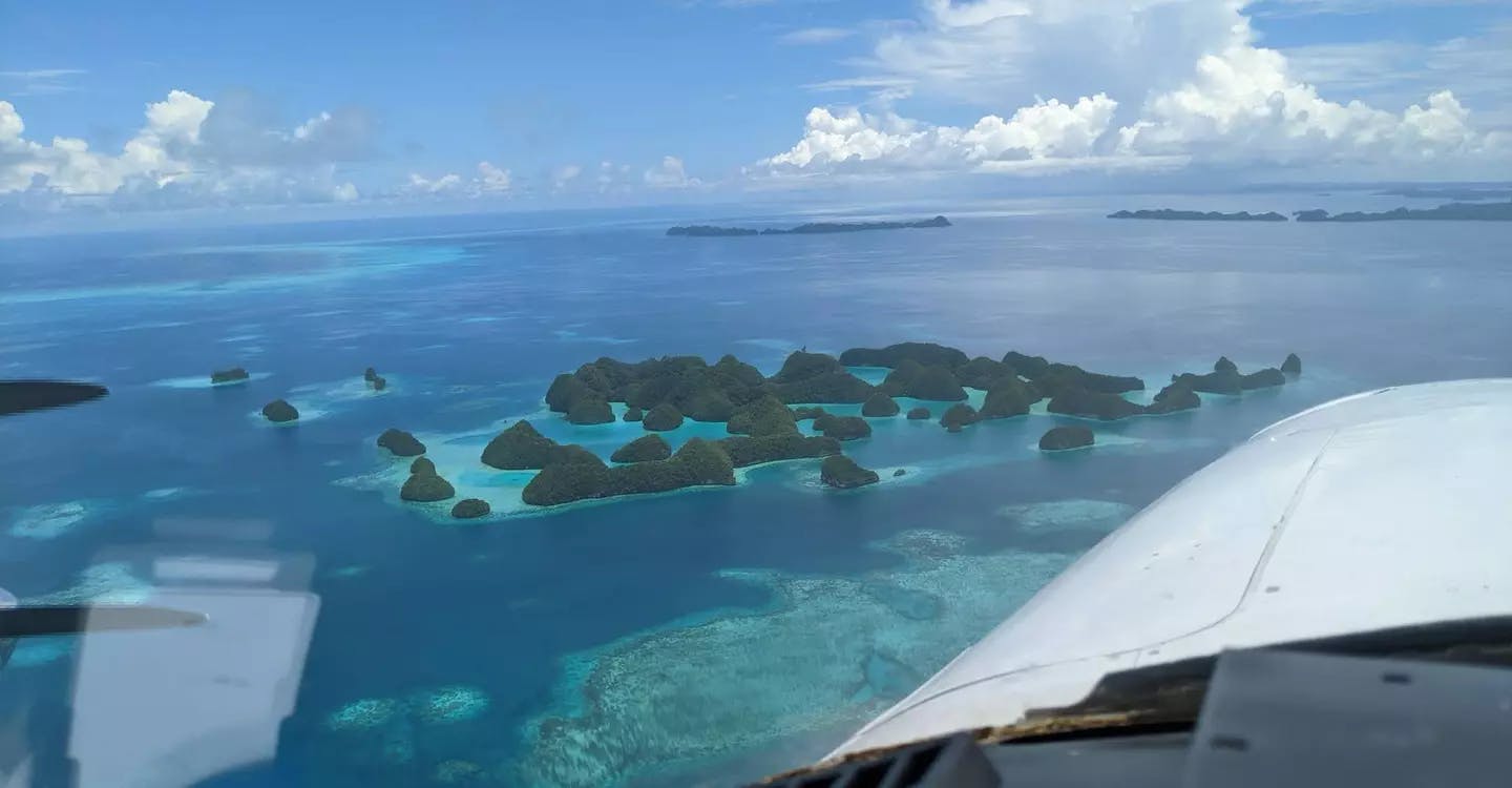 Airborne lidar capture over the Palau Islands, Pacific