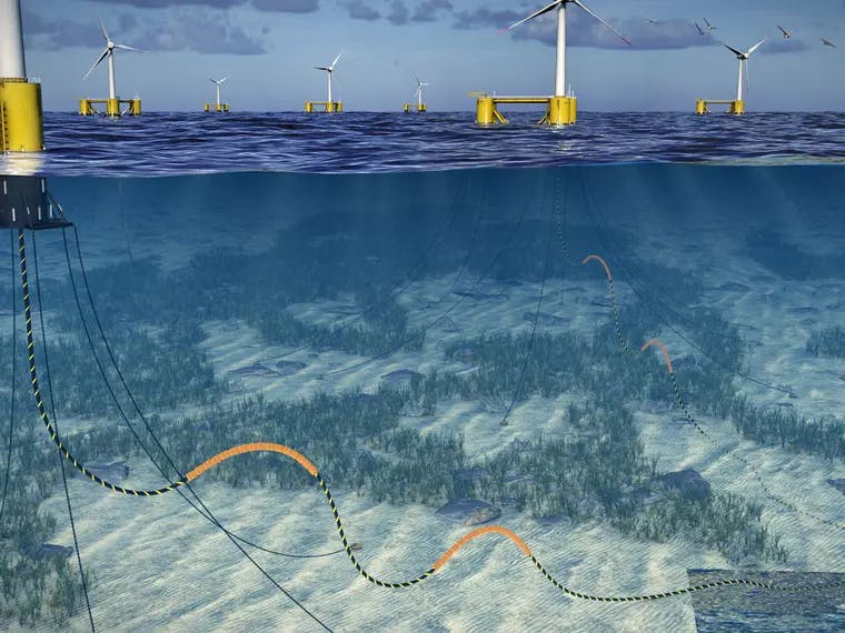 Floating wind farm graphic
