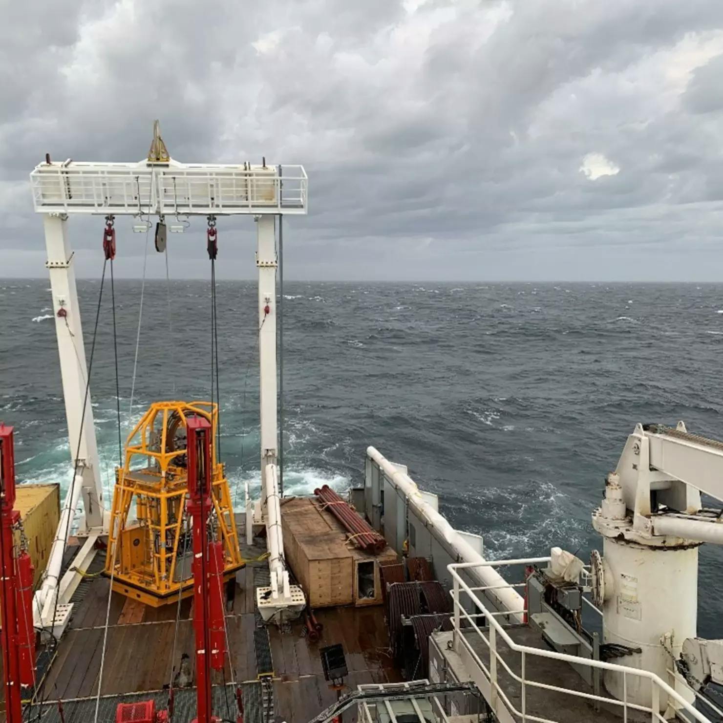 Fugro’s SEACALF continuous drive system for CPTs onboard the MV Conti during the site investigation