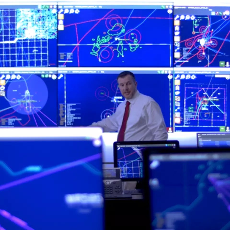 Image of�Fugro employee working at Command Centre.
