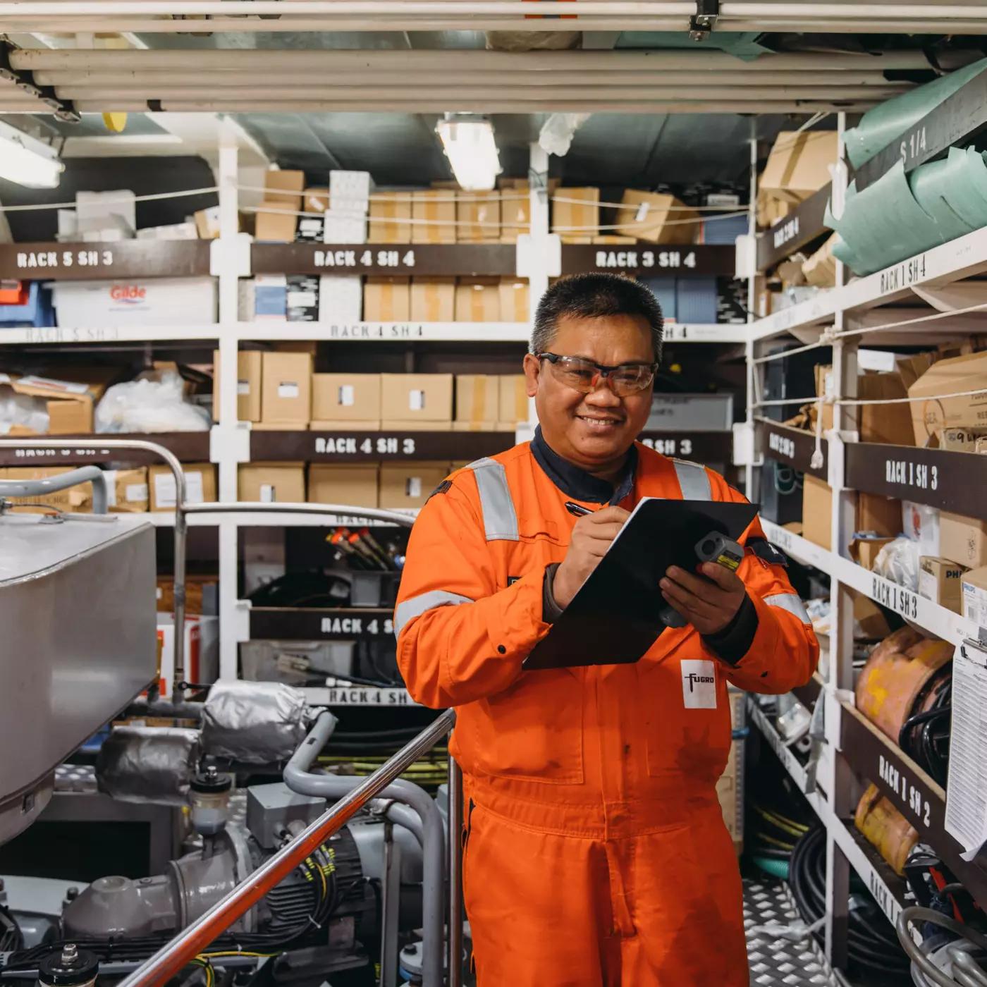 Engineer onboard Fugro Galaxy