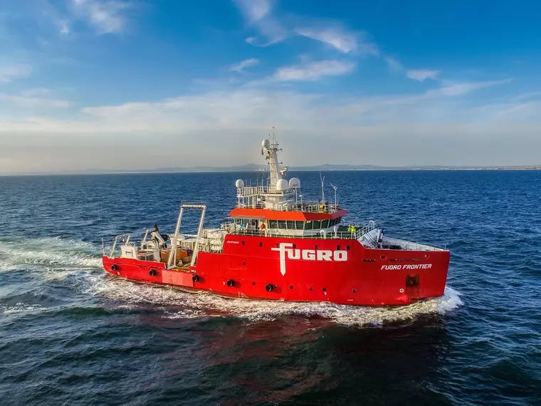 Fugro Frontier is one of our dedicated coastal survey vessels (the FOSCV 53 range), suited for offshore wind energy projects, offshore cable and pipeline corridor design and nautical hydrographic charting programmes. Fitted with the latest survey equipment, these vessels are the most advanced of their type.